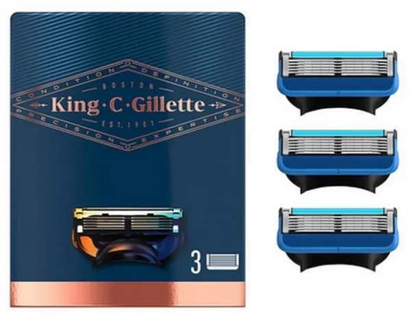 Gillette - King C. Rasierklingen - 3 Stk.