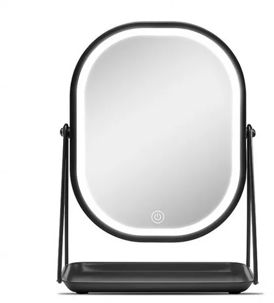 Gillian Jones - Tischspiegel mit Ablage und LED-Licht - Schwarz